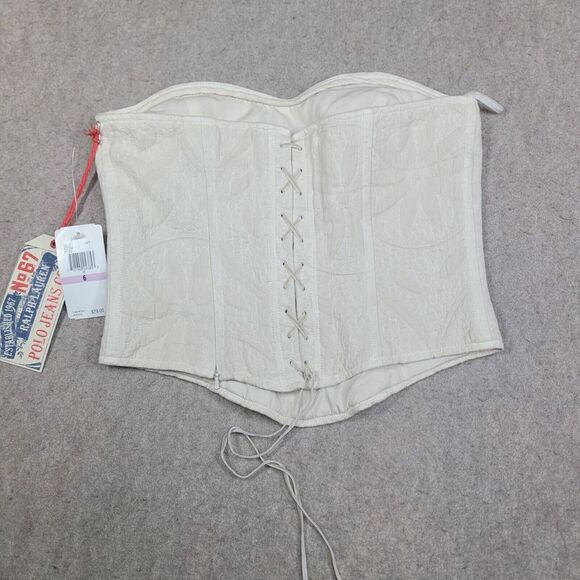 Polo Jeans Ivory Strapless Corset Top Womens Size 6 New - Picture 7 of 12